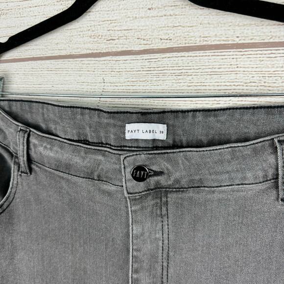 Fayt Label Plus Size Gray Wide Leg Stretch High Waisted Jeans Size 26 - Picture 3 of 7